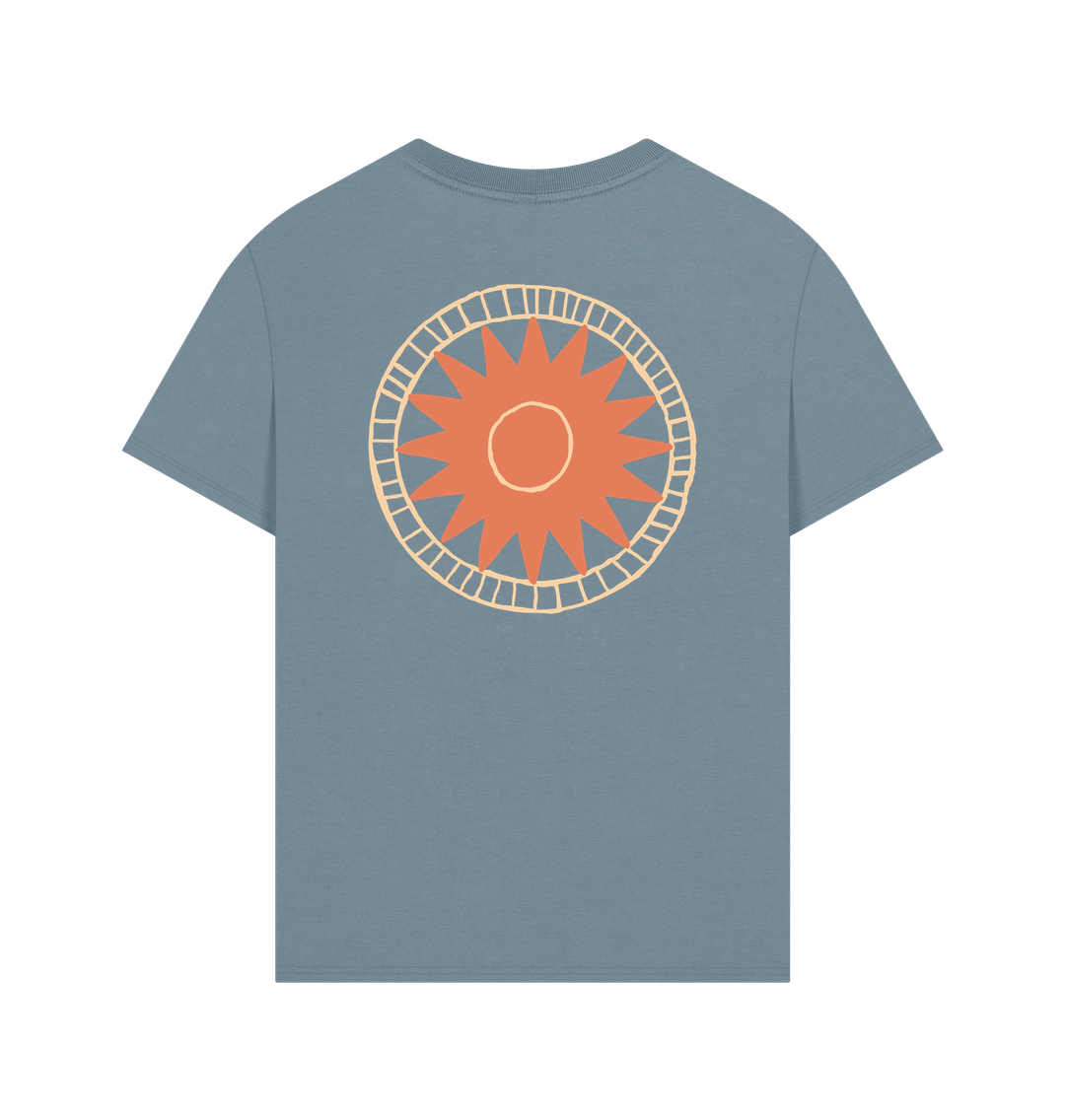Stone Blue Printed T-shirt Back