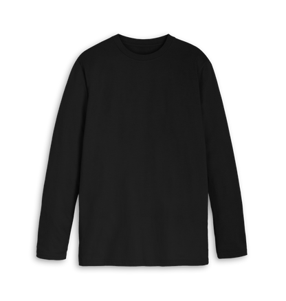 Black Printed Long Sleeve T Shirt Front