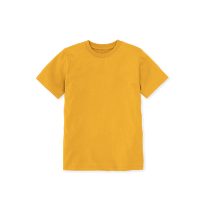 Mustard Printed Kids T-Shirt Front