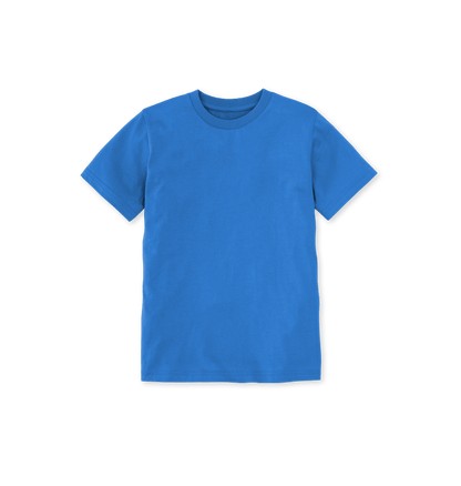 Bright Blue Printed Kids T-Shirt Front