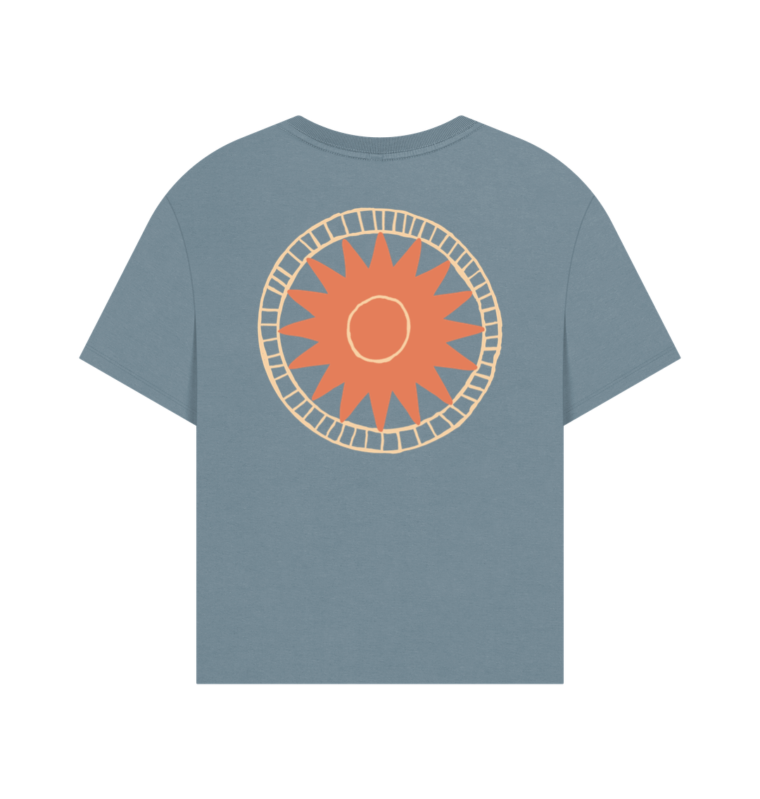 Stone Blue Printed T-shirt Back
