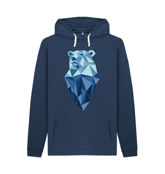 Navy Printed Hoody