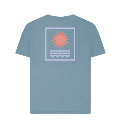 Stone Blue Printed T-shirt Back