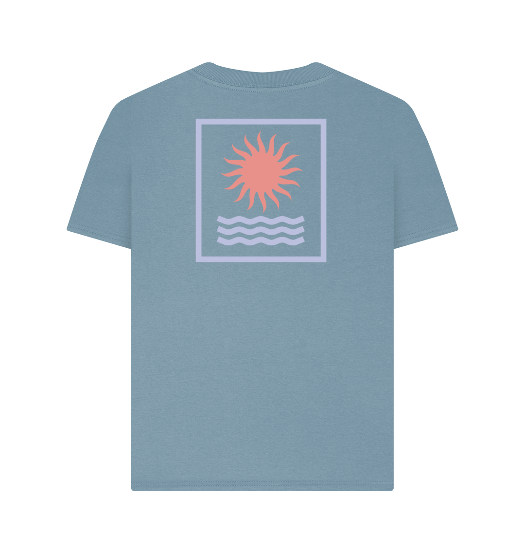 Stone Blue Printed T-shirt Back