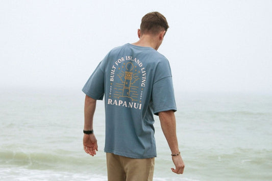 Men's Coastlines Oversized T - Shirt - Printed T - shirt