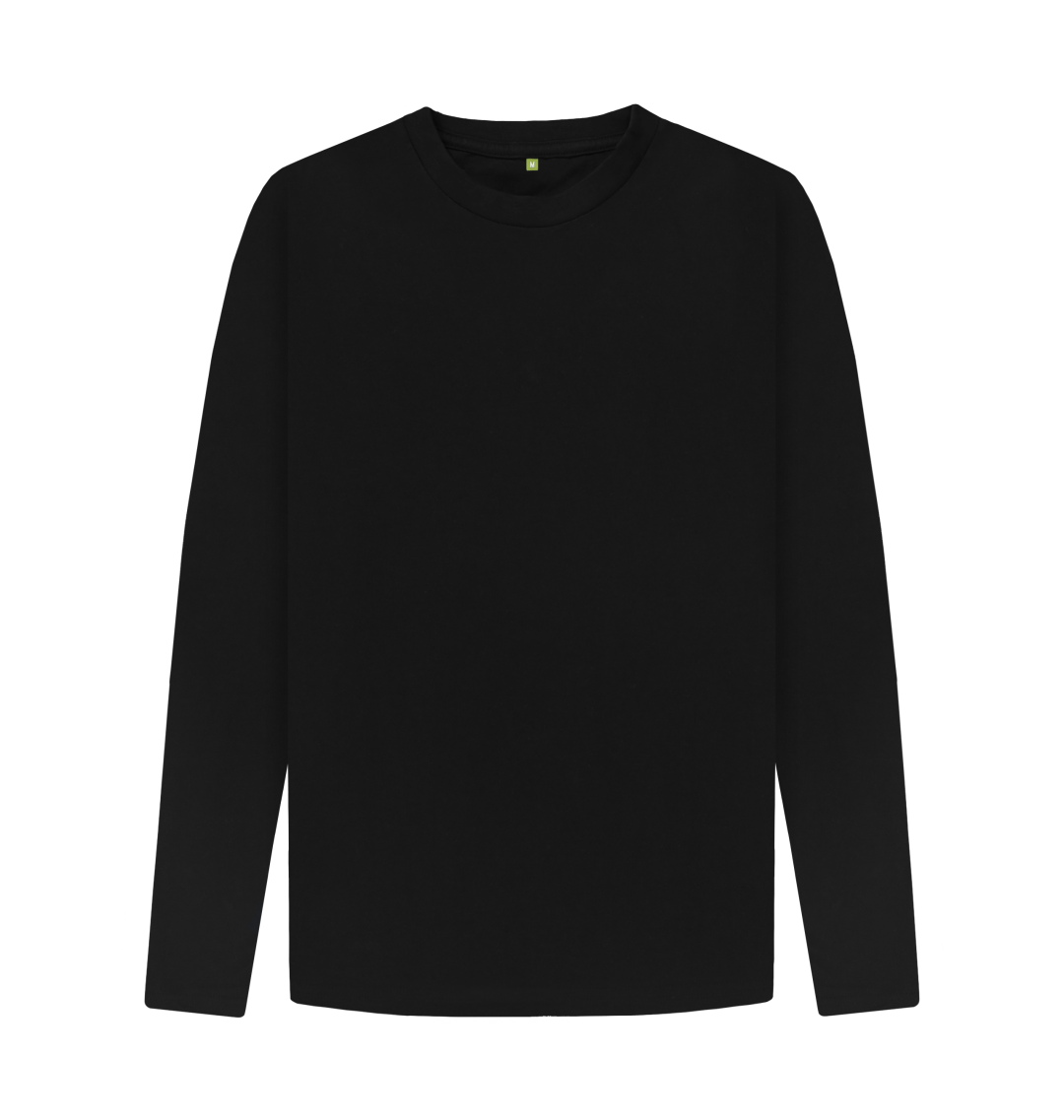 Black Printed Long Sleeve T Shirt Front