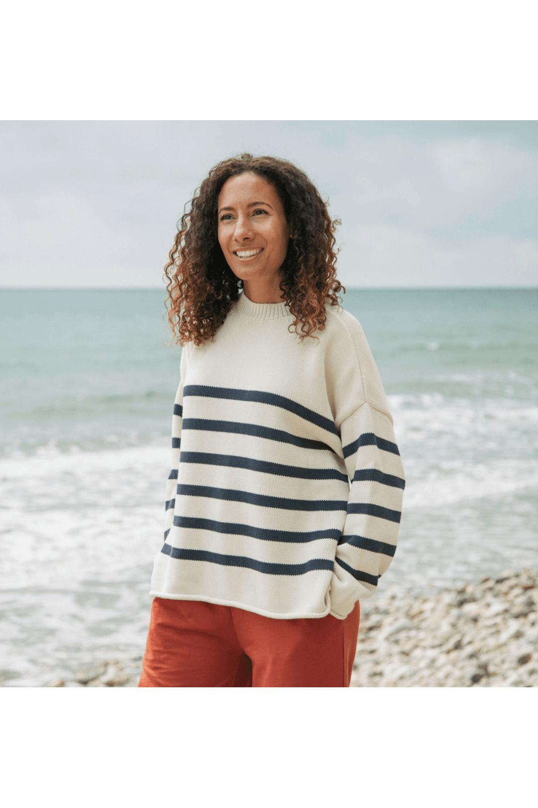Offshore Oversized Striped Knitted Jumper - Knitwear