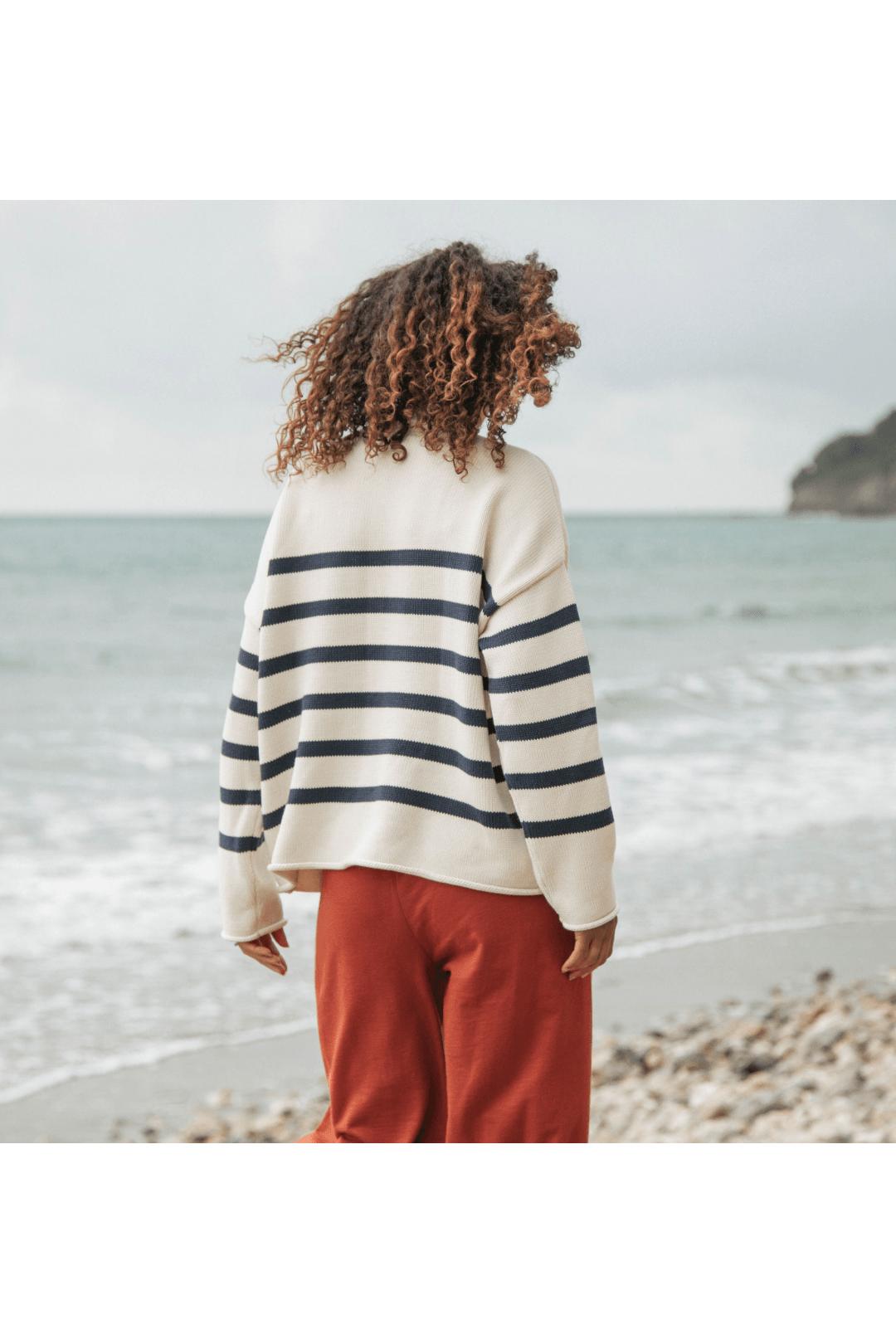 Offshore Oversized Striped Knitted Jumper - Knitwear