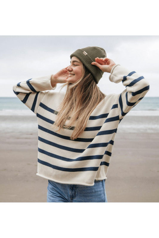 Offshore Oversized Striped Knitted Jumper - Knitwear