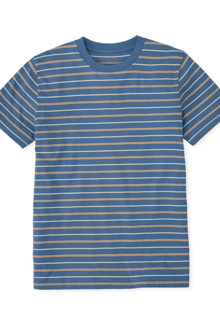 Taupe & Solent Stripes Printed Premium T-Shirt