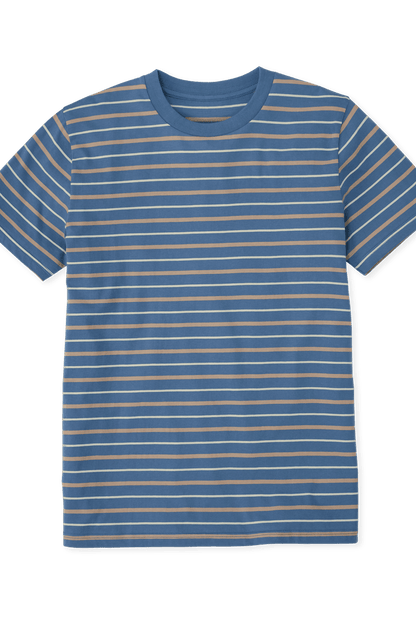 Taupe & Solent Stripes Printed Premium T-Shirt