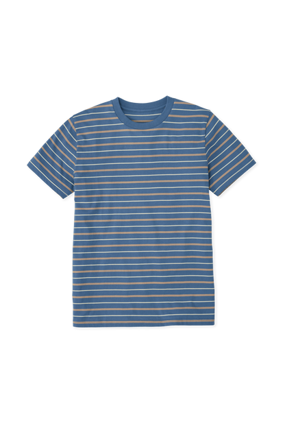 Taupe & Solent Stripes Printed Premium T-Shirt