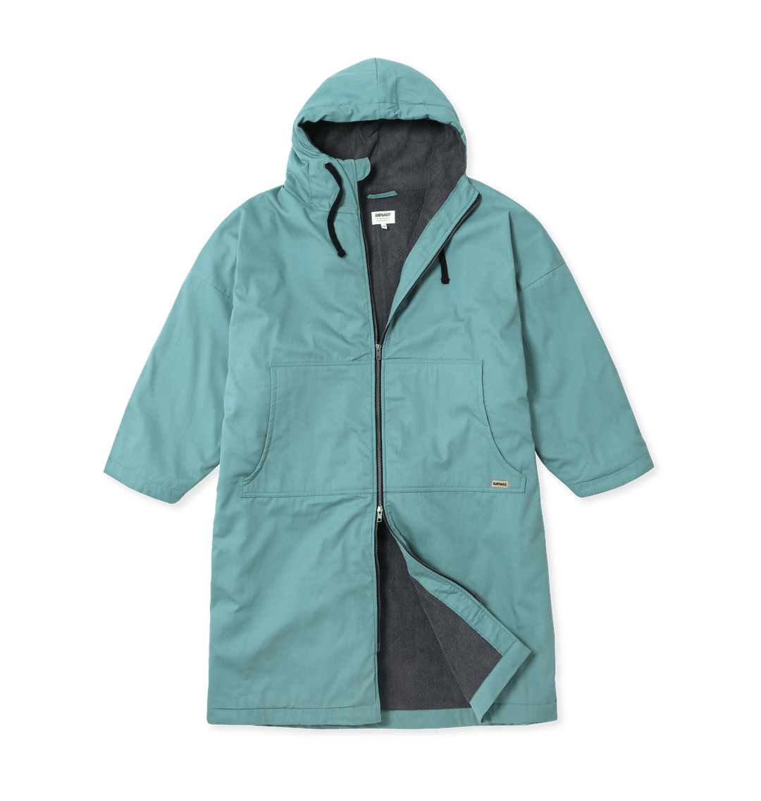 Teal Surf Change Towel Robe Front