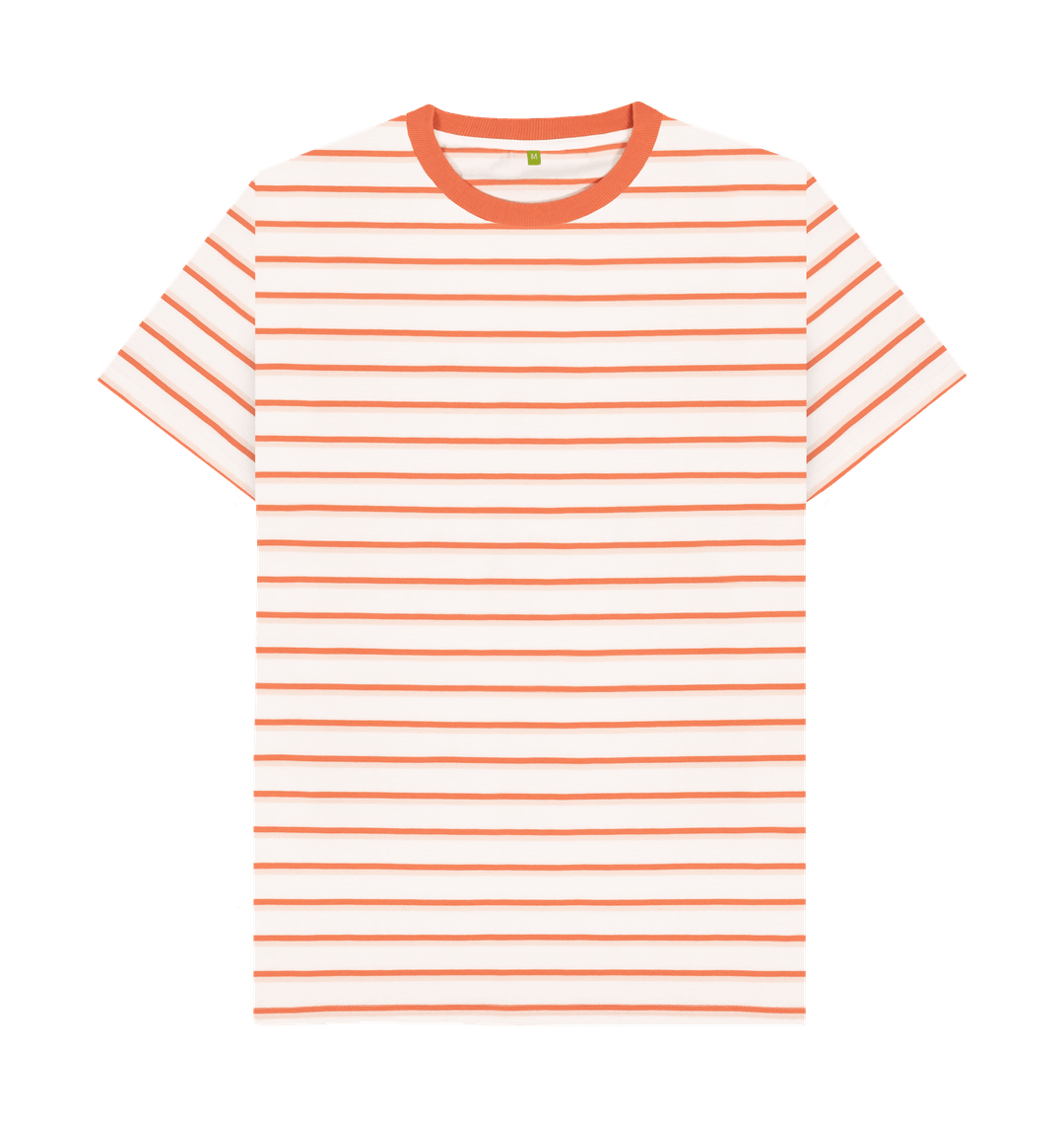 Coral Stripes Printed Premium T-Shirt Front