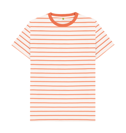 Coral Stripes Printed Premium T-Shirt Front