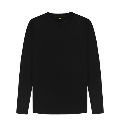 Black Printed Long Sleeve T Shirt Front