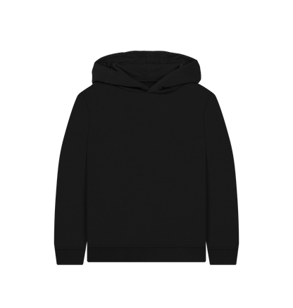 Black Printed Kids Hoodie Front
