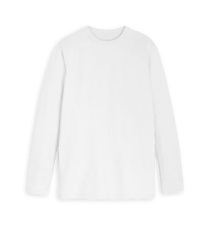 White Printed Long Sleeve T Shirt Front