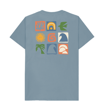 Stone Blue Printed T-shirt Back