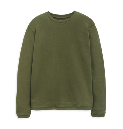 Khaki Waffle Jumper Front