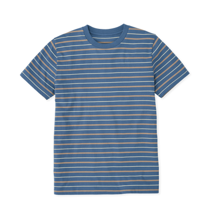 Taupe & Solent Stripes Printed Premium T-Shirt Front