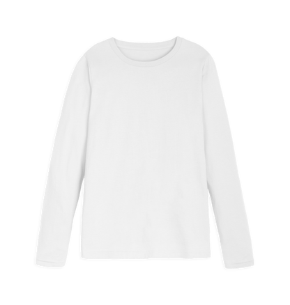 White Printed Long Sleeve T Shirt Front