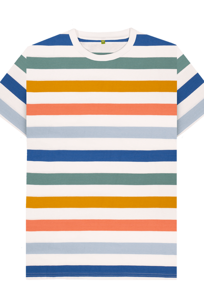 Multicolour Stripes Printed Premium T-Shirt
