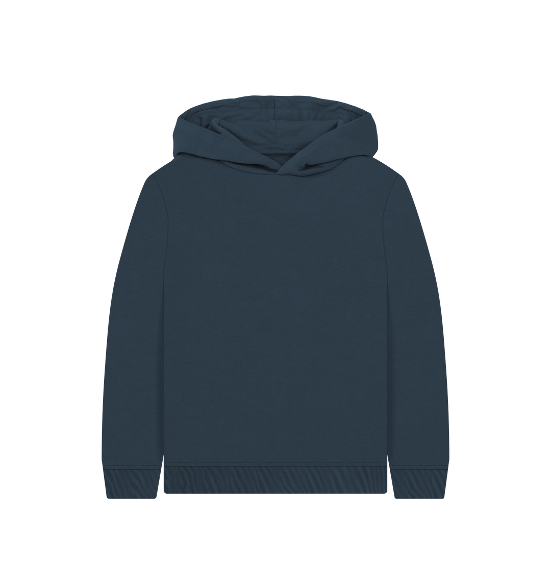 Navy Blue Printed Kids Hoodie Front