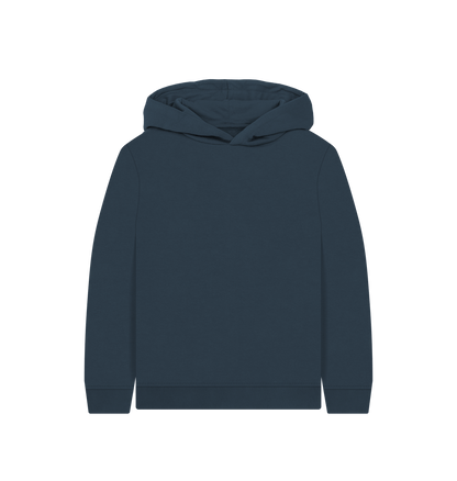 Navy Blue Printed Kids Hoodie Front