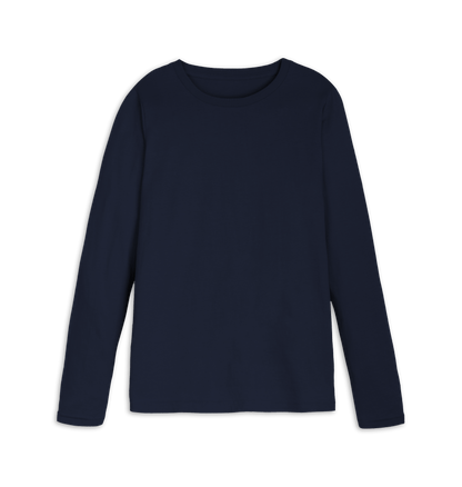 Navy Blue Printed Long Sleeve T Shirt Front