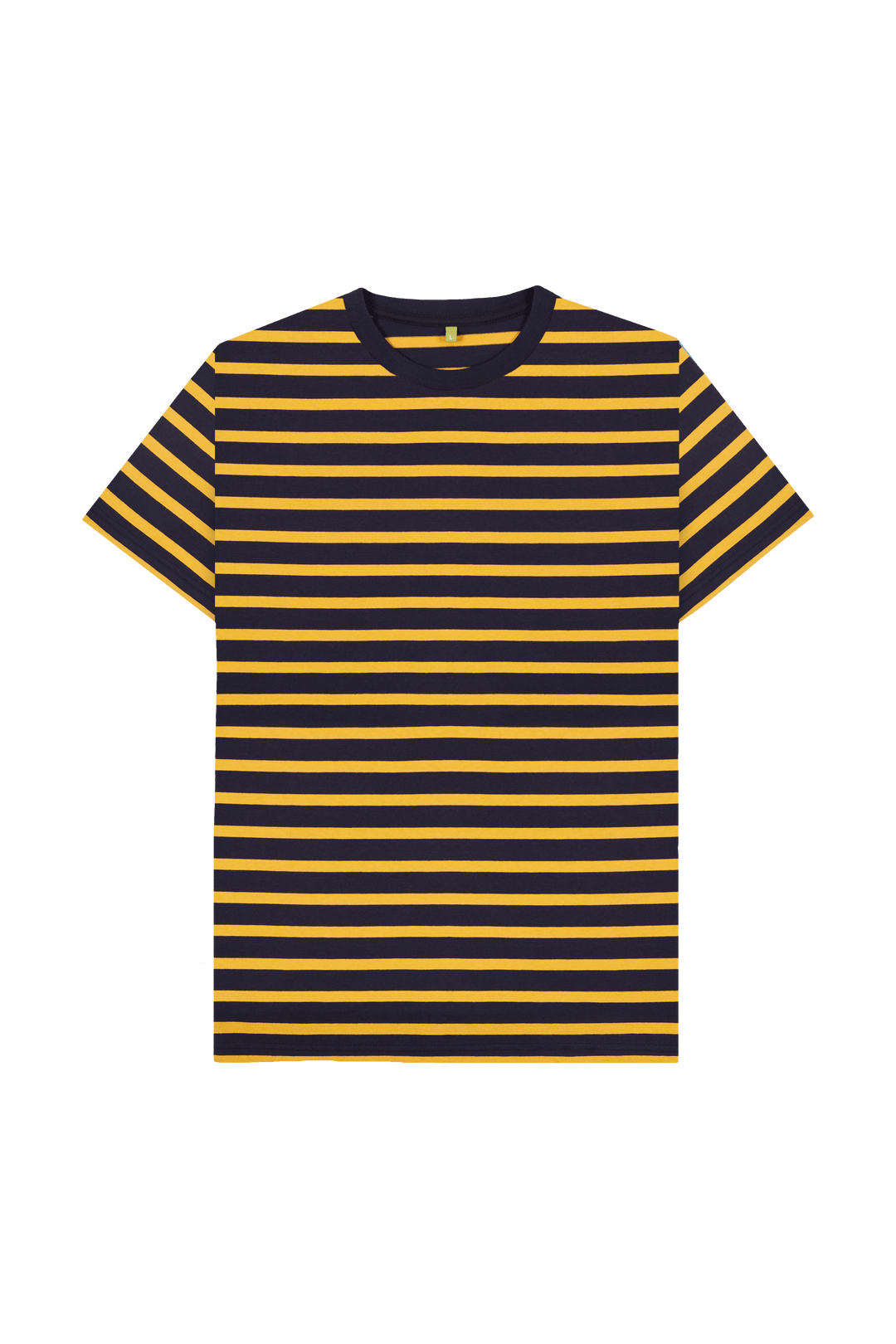 Navy & Mustard Stripe Printed Premium T-Shirt