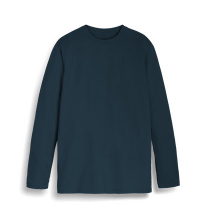Denim Blue Printed Long Sleeve T Shirt Front