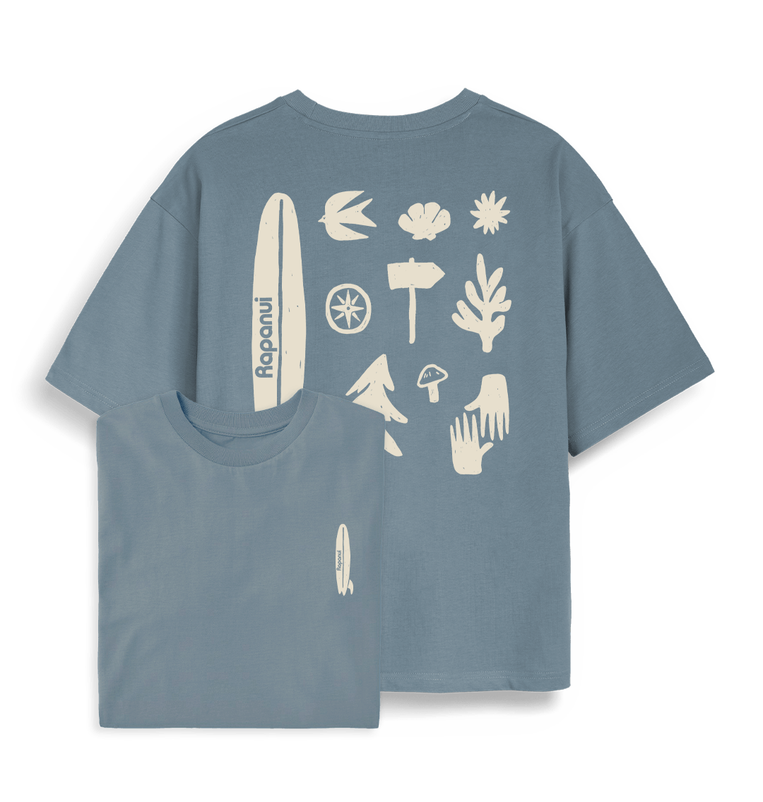 Stone Blue Printed T-shirt Front