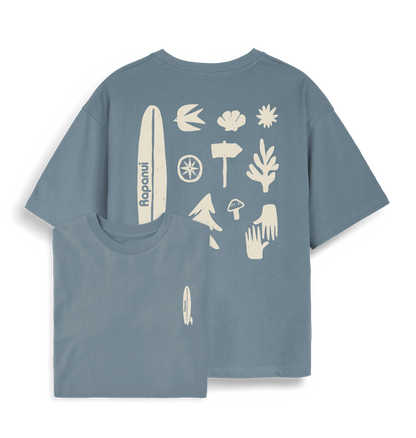 Stone Blue Printed T-shirt Front