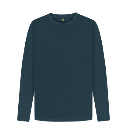 Denim Blue Printed Long Sleeve T Shirt Front