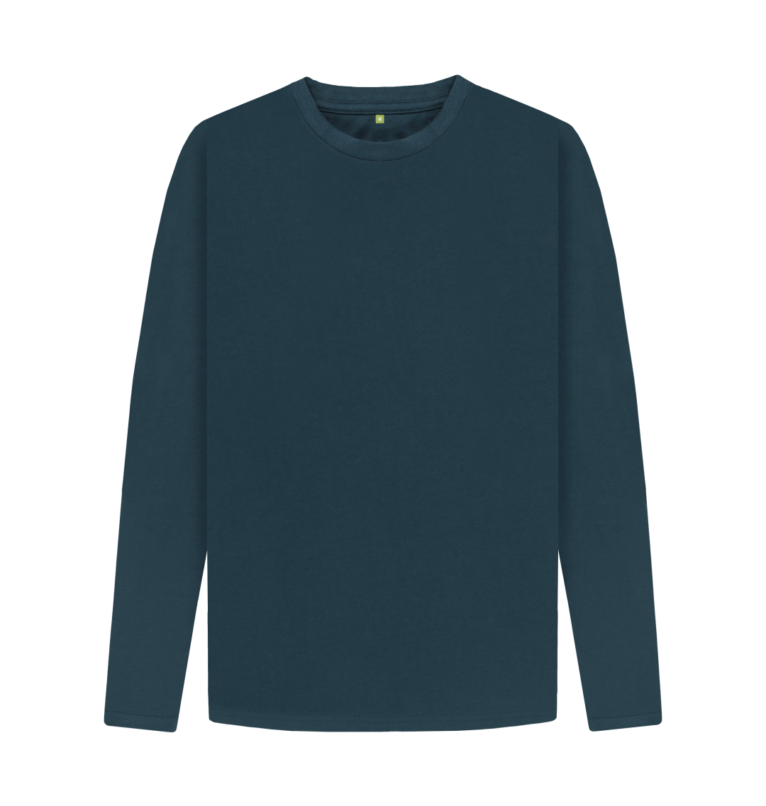 Denim Blue Printed Long Sleeve T Shirt Front