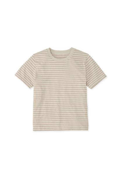 Taupe Stripes Printed T-shirt