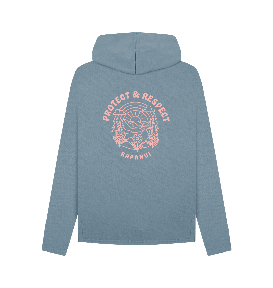 Stone Blue Printed Hoody Back