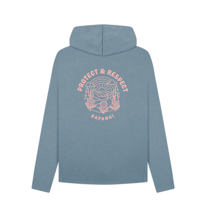 Stone Blue Printed Hoody Back