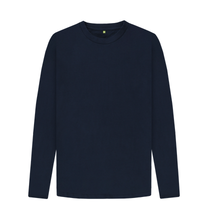 Navy Blue Printed Long Sleeve T Shirt Front