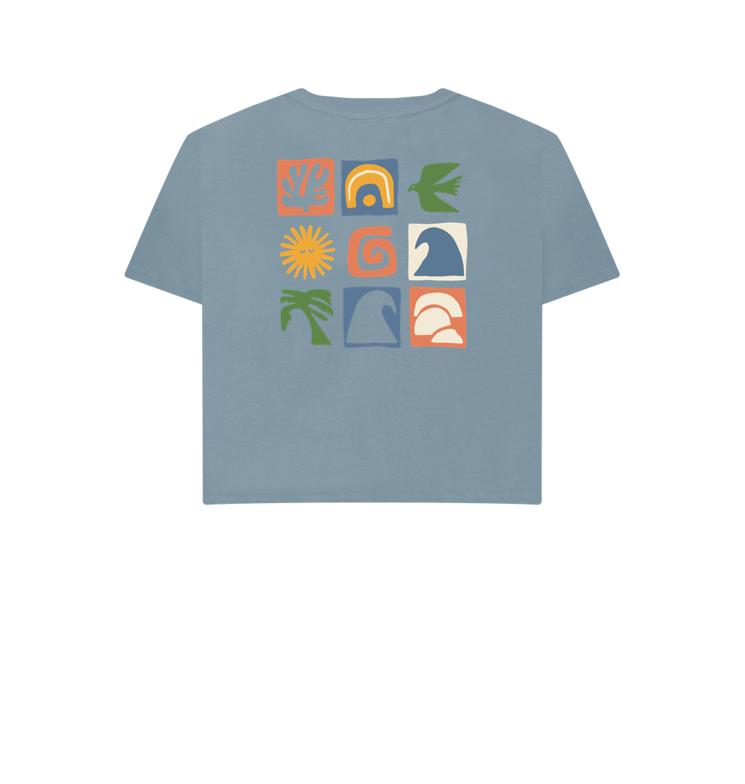 Stone Blue Printed T-shirt
