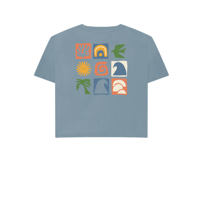 Stone Blue Printed T-shirt Back