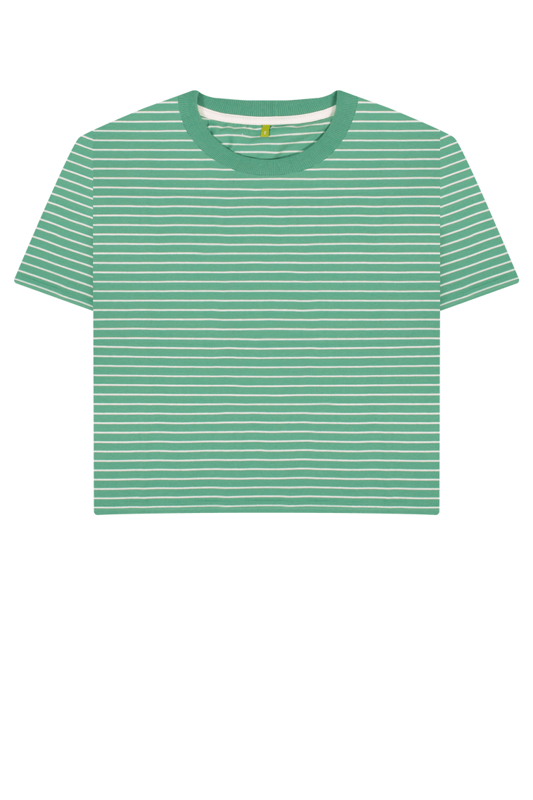 Green Stripes Printed T-shirt