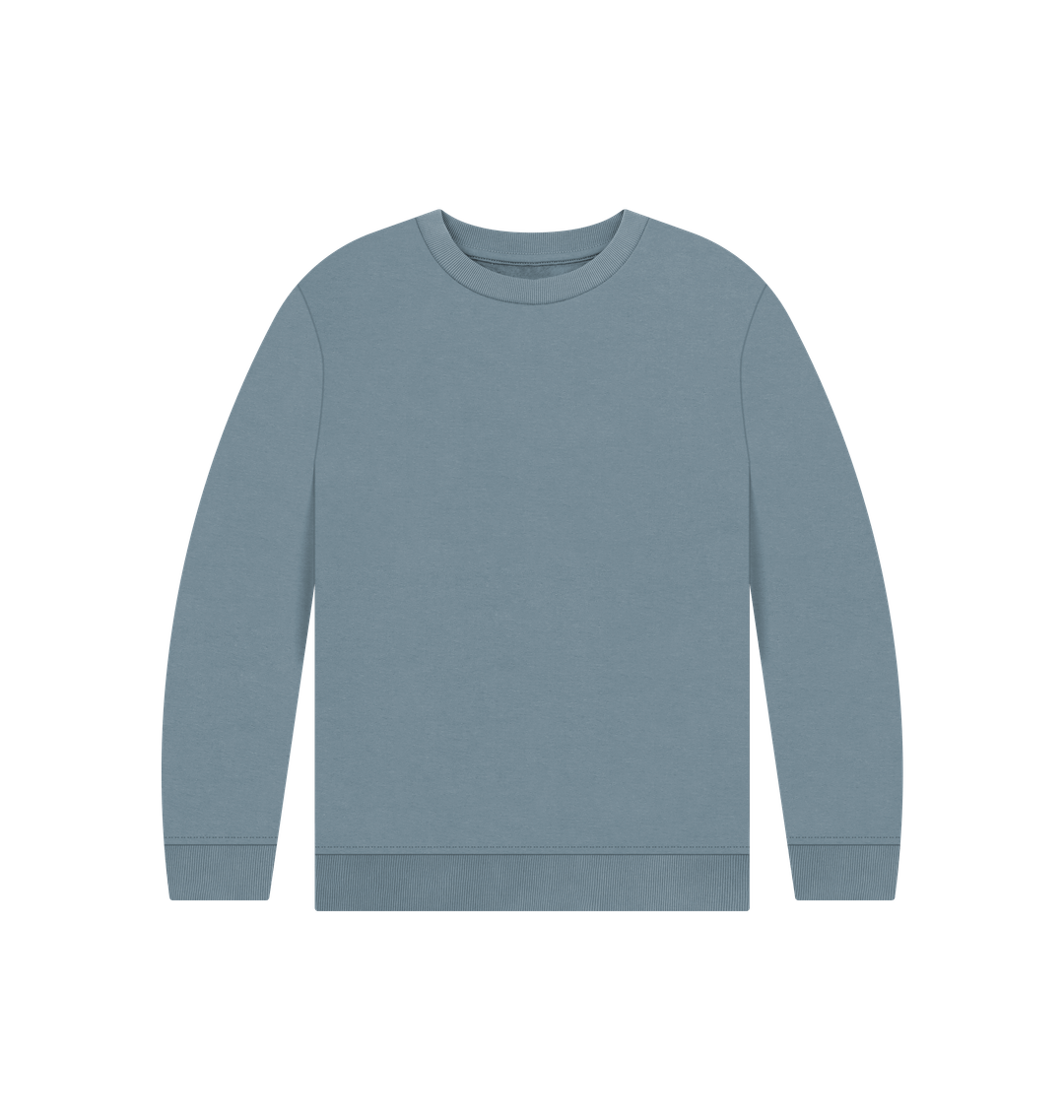 Stone Blue Printed Kids Jumper Front