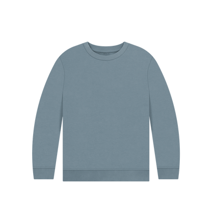 Stone Blue Printed Kids Jumper Front