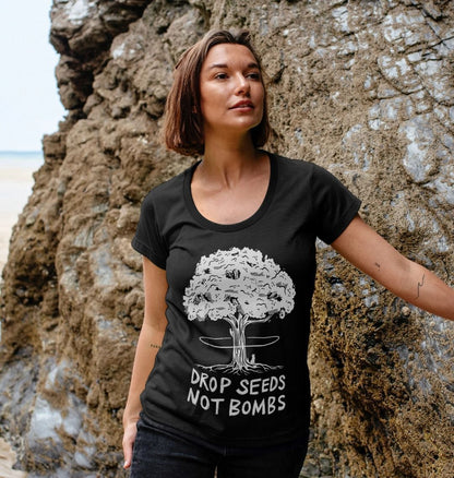 Women's Drop Seeds Not Bombs T - shirt - Printed T - shirt