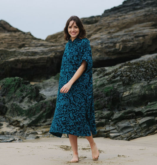 Women's Marine Organic Surf Towel - Robes & Towels