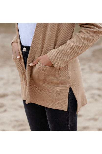 Women's Waffle Knit Cardigan - Knitwear