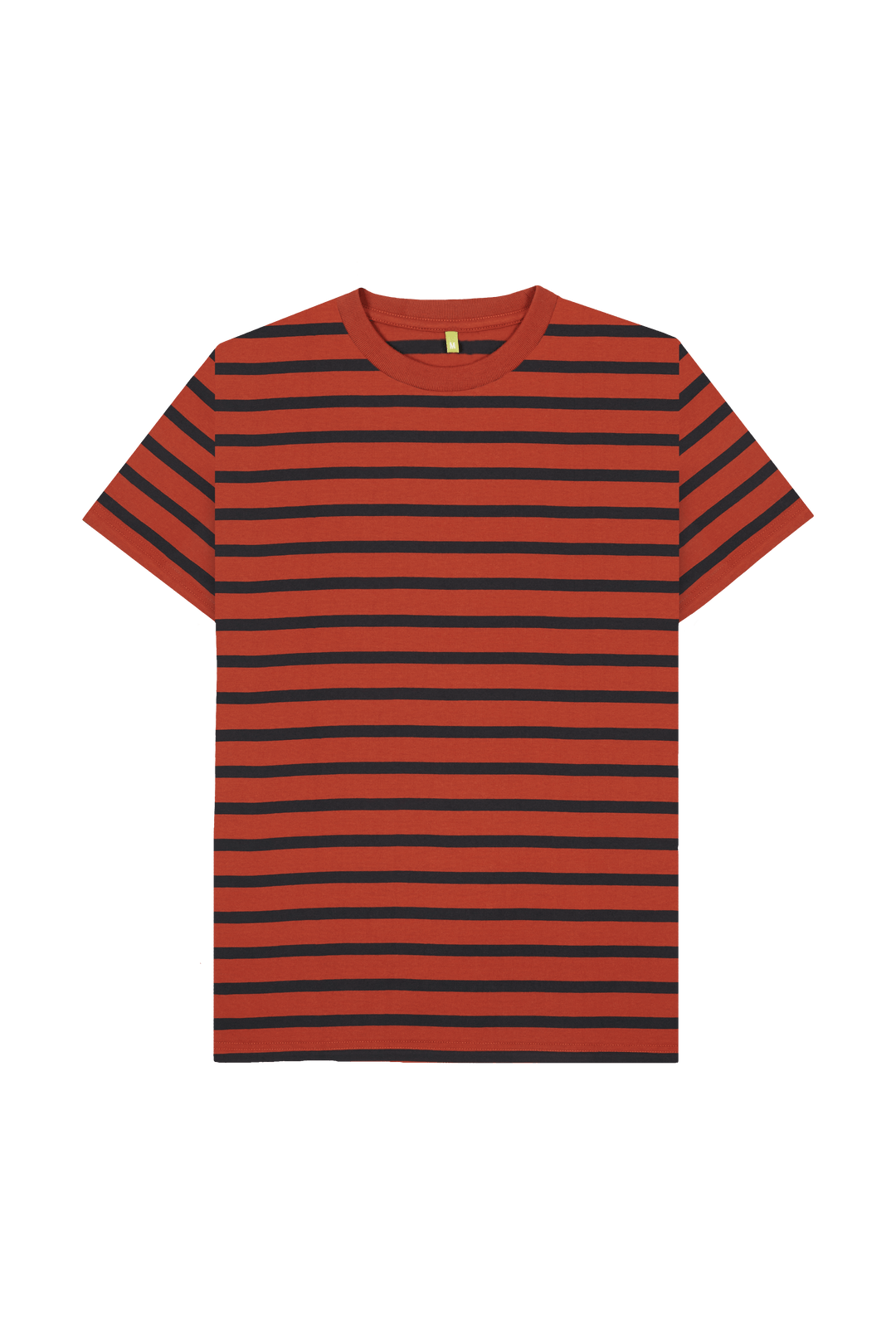 Rust & Navy Stripe Printed Premium T-Shirt