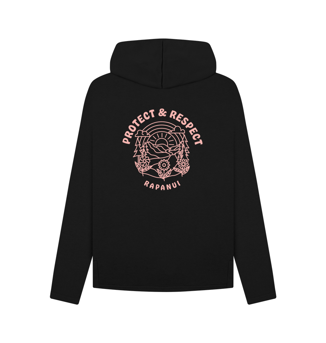 Black Printed Hoody Back